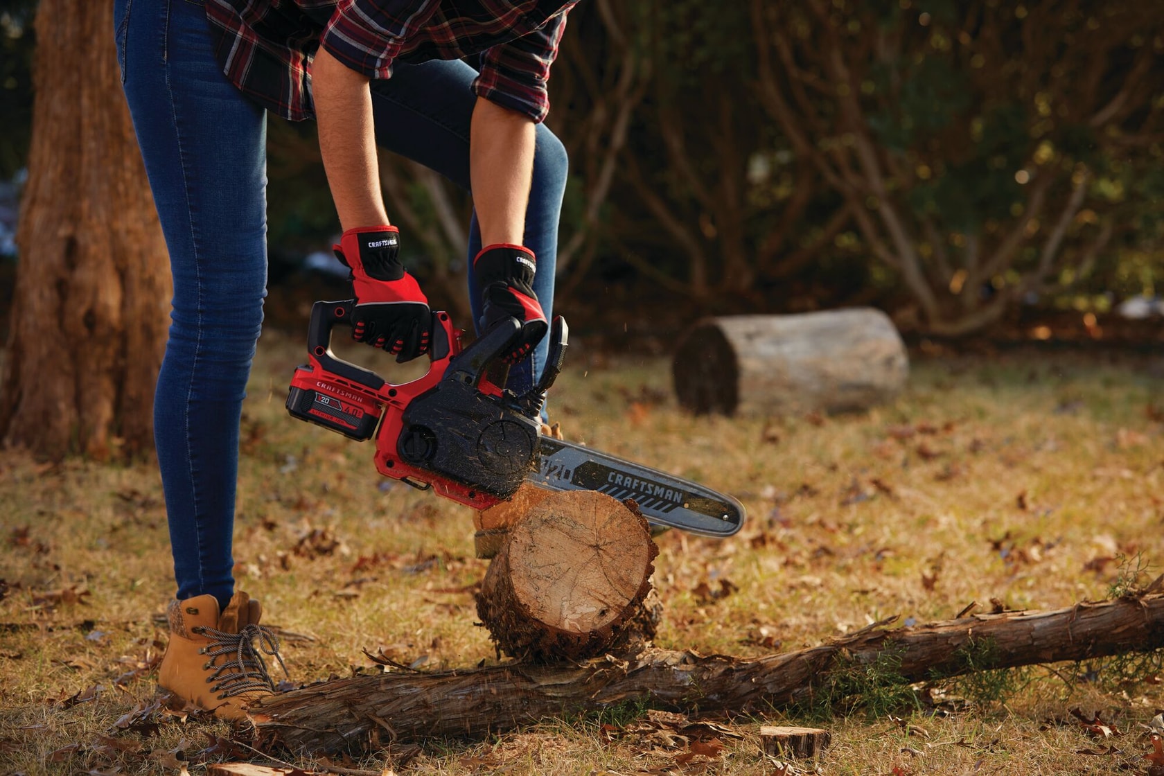 View of CRAFTSMAN Chain Saws being used by consumer