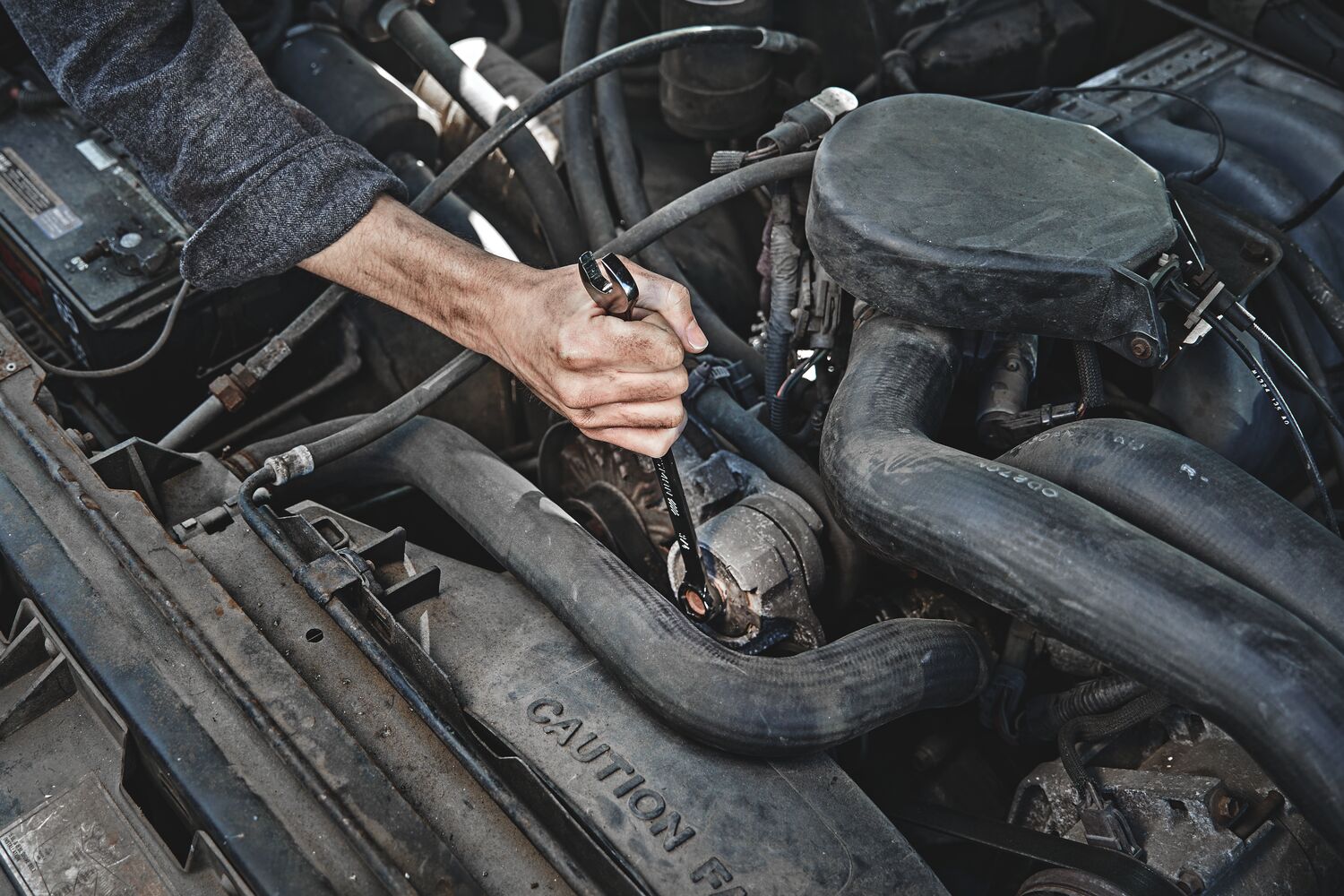 CRAFTSMAN OVERDRIVE wrench working on vehicle