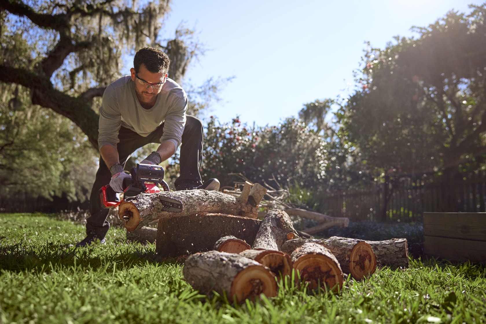 CRAFTSMAN V20* BRUSHLESS RP™ Chainsaw in use